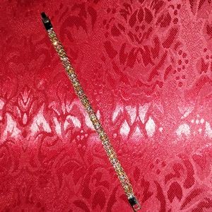 Gold Tennis Bracelet with Colored Gems